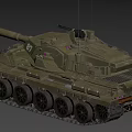 Military Tanks With Green Camouflage Detailed Cannon And Side View Design