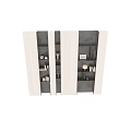 Modern Elegant Bookcase Interior Design With Open Shelves Books And Decorative Items