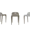 Three Gray Plastic Stools With Modern Minimalist Design For Home Kitchen Use 3d model