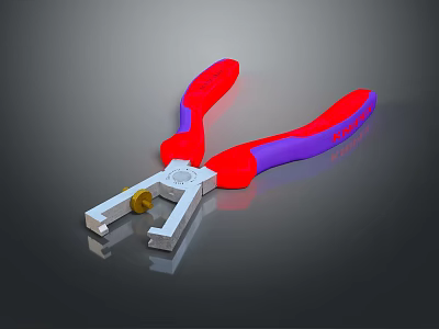 Red And Purple Lighting Fixture Combination With Gold Accent On Dark Background 3d model