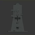 3D Model Of Industrial Mechanical Device With Motor Cylindrical Tube And Base Stand
