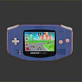 Blue Game Boy Color Handheld Gaming Console With Retro Game Display Screen