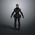 Woman In Futuristic Armored Tech Suit With Detailed Armor And Digital 3D Render