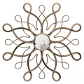 Decorative Metal Frame Mirror With Intricate Curved Patterns And Circular Center 3d model