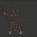 Sturdy Industrial Heavy Machinery Structure Featuring Tall Metal Frame And Base Supports