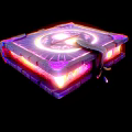 Magical Fantasy Book With Glowing Cover Circular Pattern And Purple Pink Aura