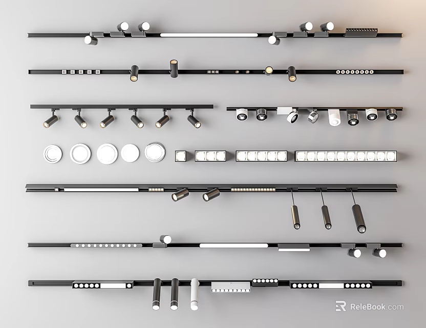 Downlights and Spotlights Various Modern Styles for Home and Commercial Lighting 3d model 