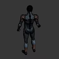 Futuristic Armored Character With Silver Helmet Red Eye And Tech Armor Design