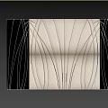 Beige Wavy Textured Wall Decor With Silver Metal Lines And Glass Reflection