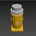 Yellow Condiment Bottle with Silver Lid Hexagon Design and Sturdy Base for Kitchen Use