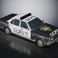 Vintage GCPD Police Car Model With Classic Design And Reflective Surface