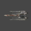 X Wing Fighter Jet In Flight With Four Engines And Aerodynamic Design