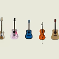 Various String Musical Instruments Collection Including Guitars Cellos And Lutes