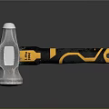 Silver Head Hammer With Black And Yellow Handle And Yellow End