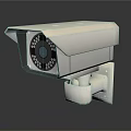 Outdoor Projection Surveillance Camera With White Housing Infrared LEDs And Mounting Bracket