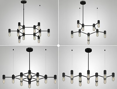 Modern chandelier chandelier combination 3d model
