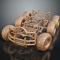 Off Road Car Model Featuring Large Tires Chassis Frame And Suspension System 3d model