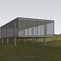 Modern Detached Villa With Glass Facade Amidst Trees And Rocky Greenery