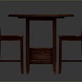 Round Wooden Dining Table And Two Chairs Home Furniture Dining Set