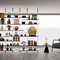 New Ornaments Combination Bookshelf Bookcase Teapot 3d model