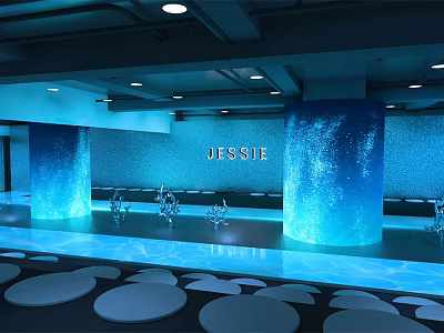 Stage catwalk runway ocean wind 3d model