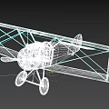 Vintage Biplane Fighter Aircraft With Green Body Propeller Round Insignia And Landing Gear