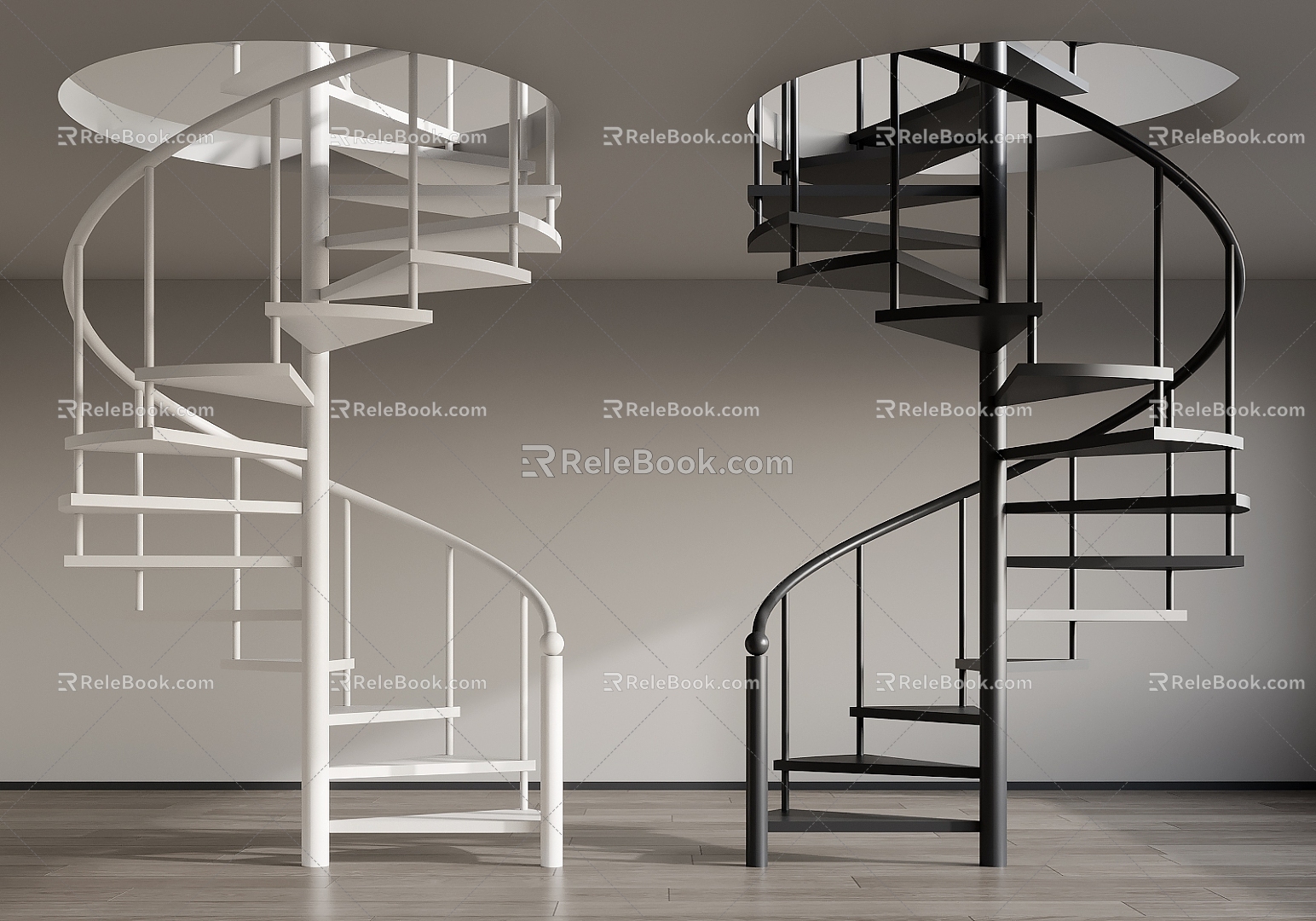 modern revolving staircase 3d model