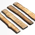 Natural Stone Wood Planks With Bark Edges And Natural Texture In Light Dark Brown Color