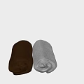 Soft Absorbent Brown and Gray Rolled Towel Set for Daily Bathroom Use