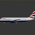 Detailed British Airways Airplane Model With White Body Red Blue Tail On Dark Background