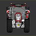 Red Case IH Tractor With Large Wheels And Black Red Exterior Design
