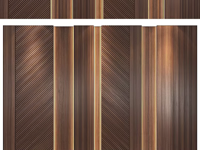Wooden Wall Paneling With Vertical Stripes And Parallel Wood Grain Design 3d model