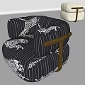 Modern Middle Ancient Single Sofa Bean Curd Block Sofa Middle Ancient Style Single Sofa Middle Ancient Style Single Chair Black Single Sofa Middle Ancient Style Leisure Chair 3d model