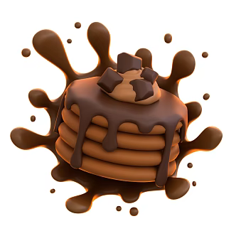 Modern Chocolate Bread Chocolate Cake Cartoon Cake 3d model