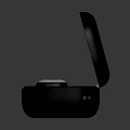 Modern Wireless Earbuds In Open Black Charging Case With White Earpieces