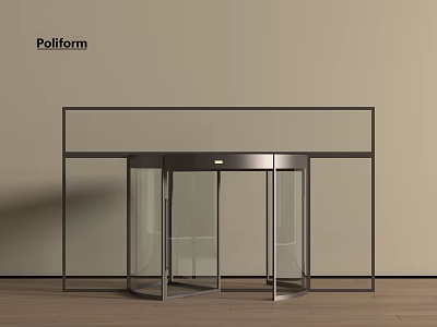 PoliForm Modern Revolving Door With Metal Frame And Glass Structure 3d model