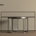 PoliForm Modern Revolving Door With Metal Frame And Glass Structure