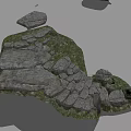 Scenic Natural Terrain With Arranged Stone Rocks Green Grass And Pathway