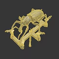 Mechanical Beetle Creature With Blue Metallic Exoskeleton And Intricate Mechanical Legs Structure