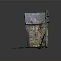Ancient Stone Building Structure With Moss Covered Walls Stone Portal And Paved Ground 3d model