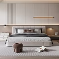 Modern Bedroom Interior Design With Large Bed Nightstand Table Lamp And Rug