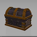 Ornate Treasure Chest With Orange Metal Borders Purple Body And Decorative Clasps