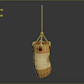 Hanging Household Storage Bag With Yellow Body And Green Straps For Daily Use