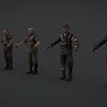 Game and Movie Military Soldier Characters with Various Standing Poses and Detailed