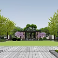Garden Landscape Design with Lush Trees Winding Pathways and Green Lawns