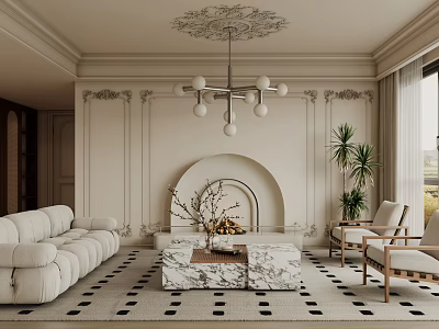 French Living Room 3d model