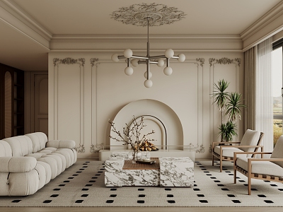 French Living Room 3d model