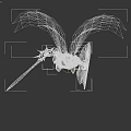 Warrior Character With Feathered Wings Gold Gray Armor And Shield