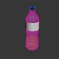 Clear Plastic Bottled Water with Blue Cap and White Label on Black Background