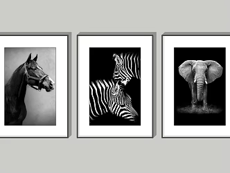 Modern Animal Painting Decorative Painting Mural Wall Decoration 3d model